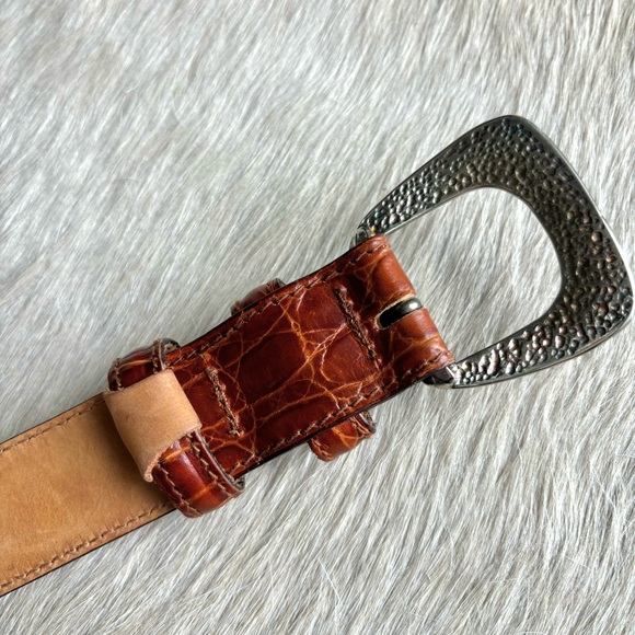 Henri Bendel leather and silver western belt SZ Large - Picture 3 of 6